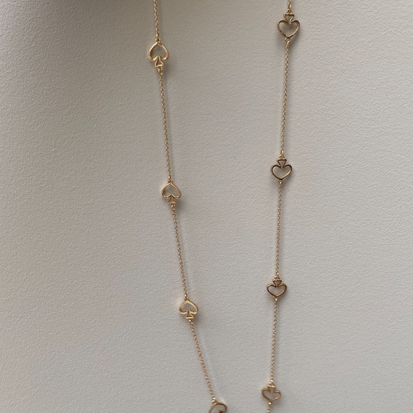 Kate Spade Gold Signature Spade Long Chain Necklace - Picture 2 of 11